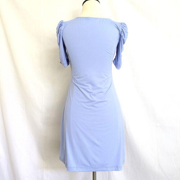 Juicy Couture Swimsuit Cover Up Mini Dress XS Blue Puff Sleeves Heart Buttons - Picture 3 of 15